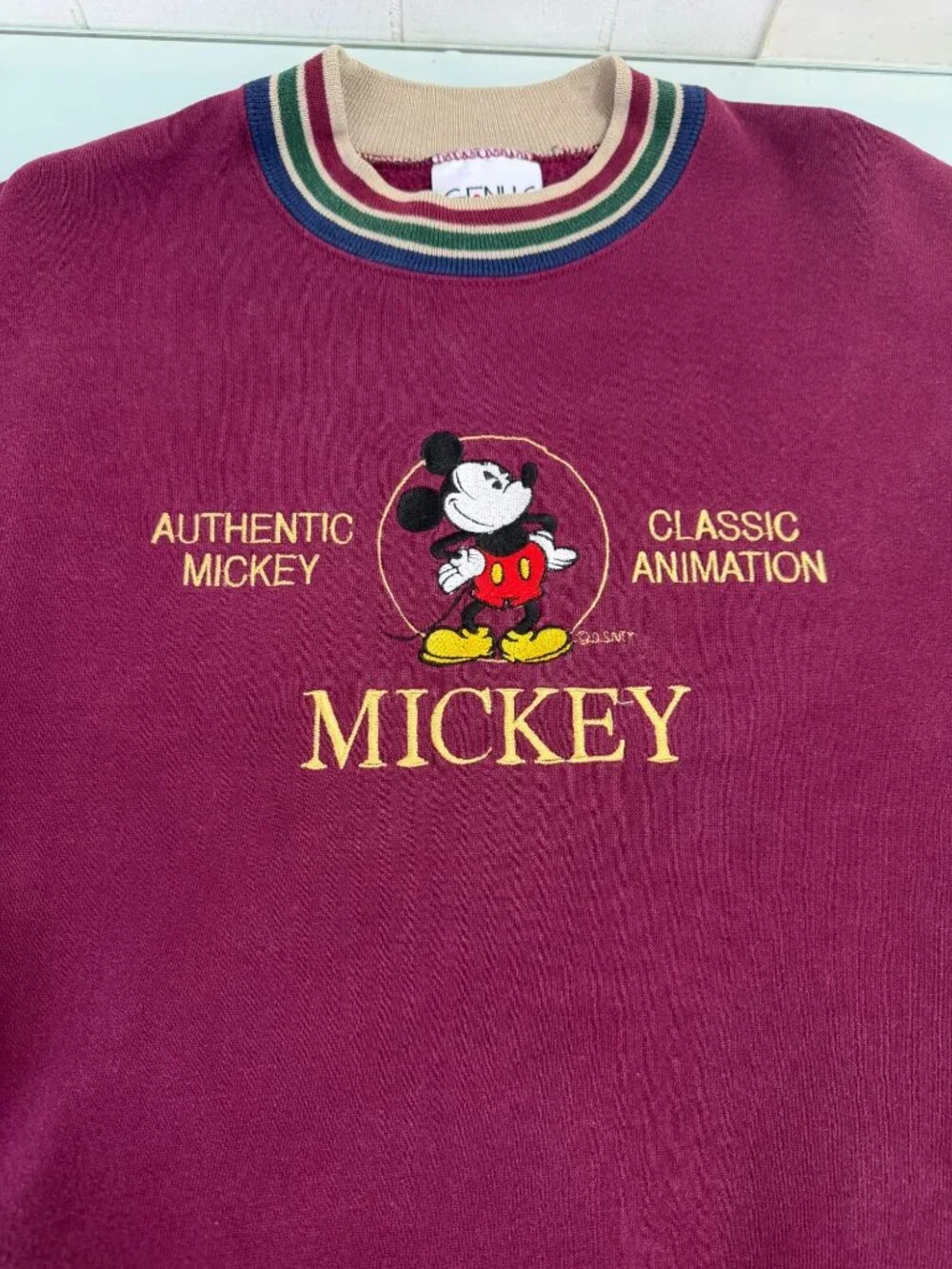 Vintage Genus Mickey  Mouse Pullover Sweatshirt Large L Made in USA 90s Disney